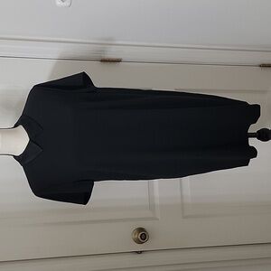 DKNY Size M Black Pointed Peter Pan Collar Shift Dress, Gently Used Condition